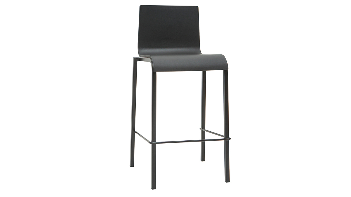 Schwarze stapelbare Designer-Barhocker H65 cm (2er-Satz) KUPA