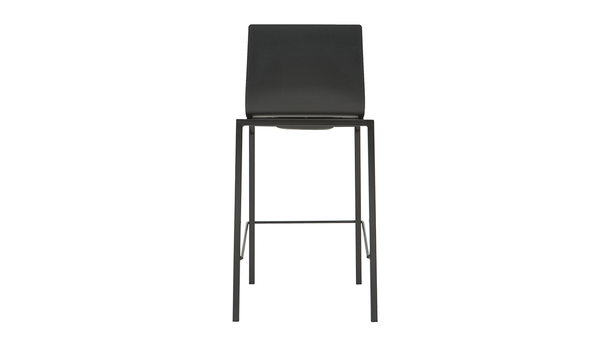 Schwarze stapelbare Designer-Barhocker H65 cm (2er-Satz) KUPA