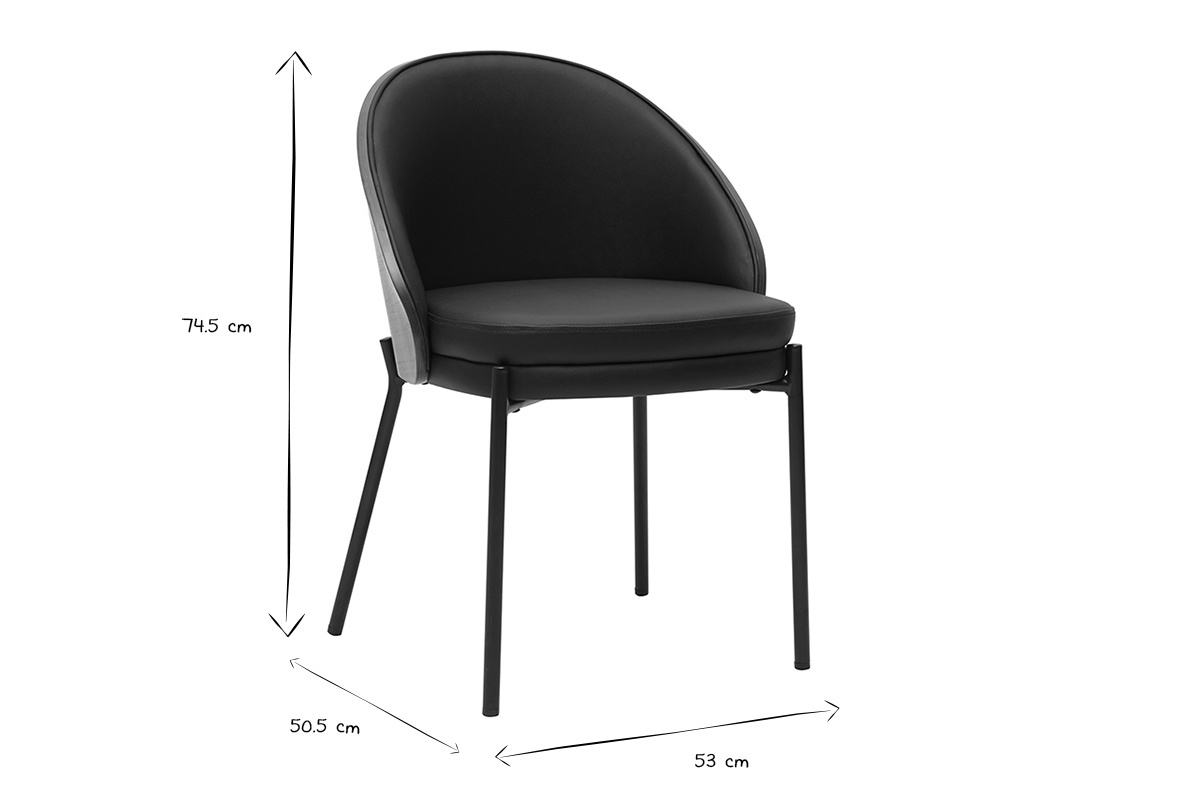 Schwarze St�hle, dunkles Holz und Metall (2er-Set) TUCSON