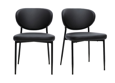 Schwarze Stuhle und Metall (2er-Set) BREKA