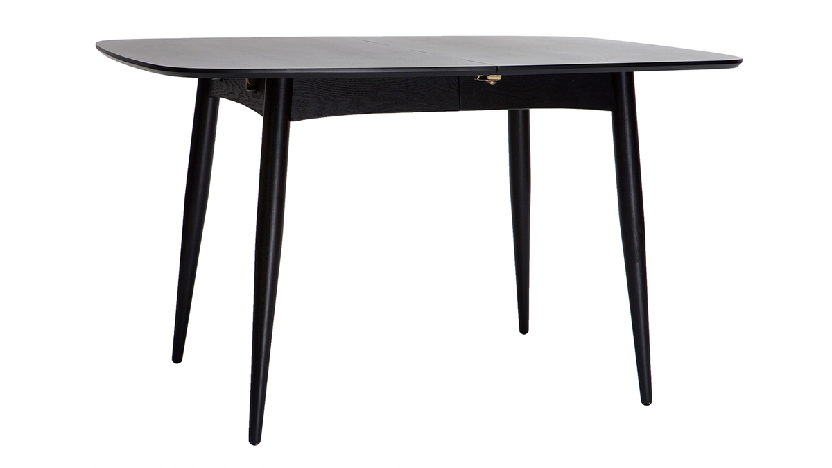 Schwarzer ausziehbarer Tisch 130-160 cm NORDECO