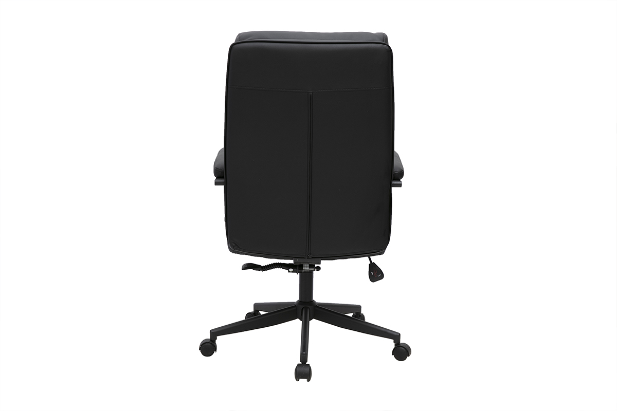 Schwarzer B�rostuhl auf Rollen SAEL, R�ckansicht, modernes und funktionales Design.