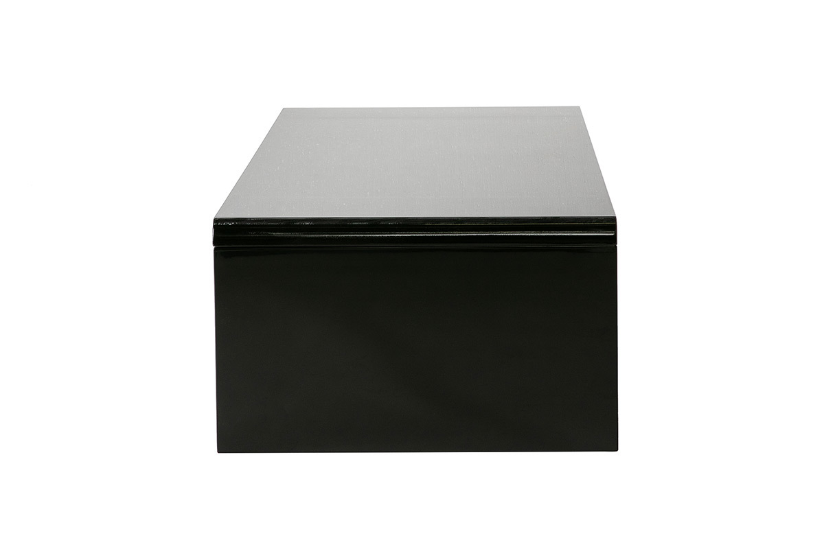 Schwarzer Design-Couchtisch LOLA, hhenverstellbar mit Stauraum