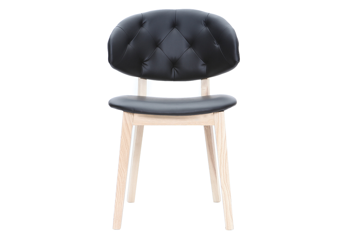 Schwarzer Kunstlederstuhl SOFFY