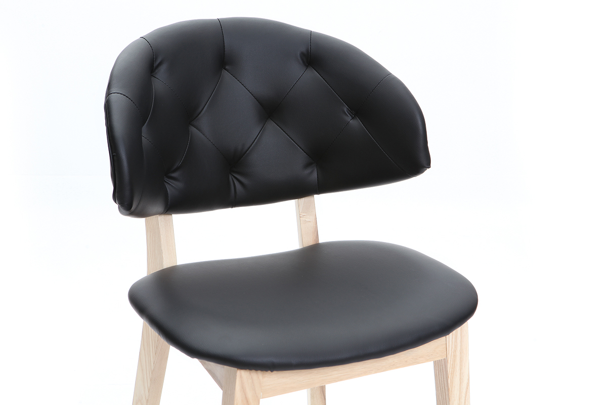 Schwarzer Kunstlederstuhl SOFFY