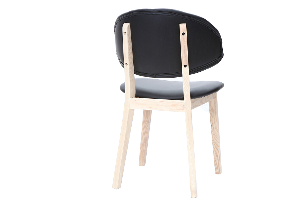 Schwarzer Kunstlederstuhl SOFFY