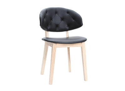 Schwarzer Kunstlederstuhl SOFFY