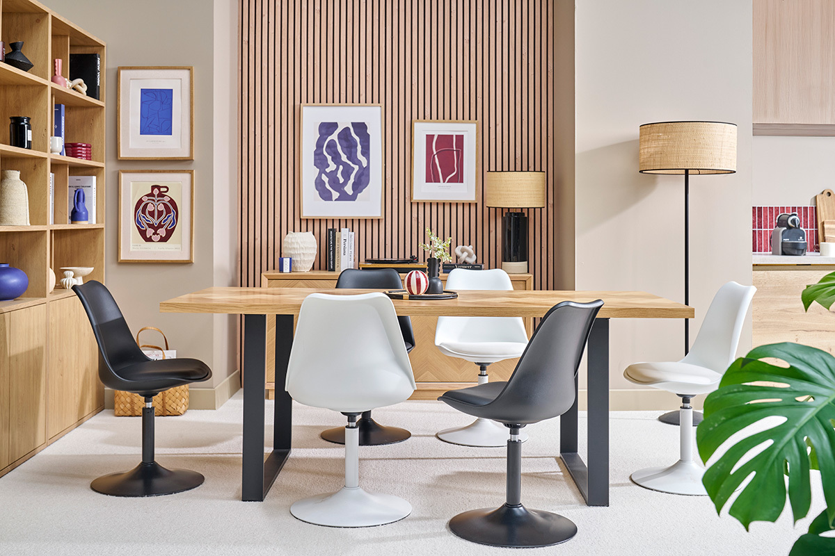 Schwarzer matt Drehstuhl STEEVY V2 Design