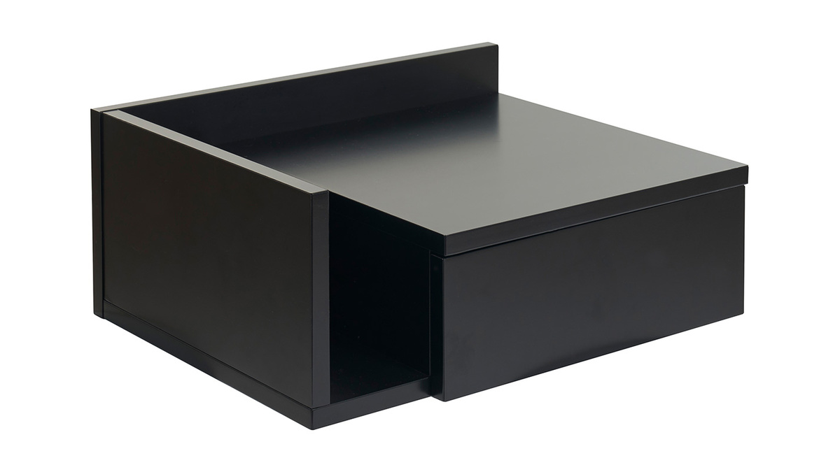 Schwarzer Wand-Nachttisch mit Schublade B40 cm NASTY