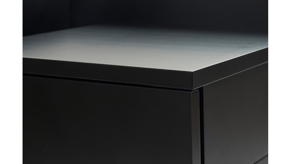 Schwarzer Wand-Nachttisch mit Schublade B40 cm NASTY