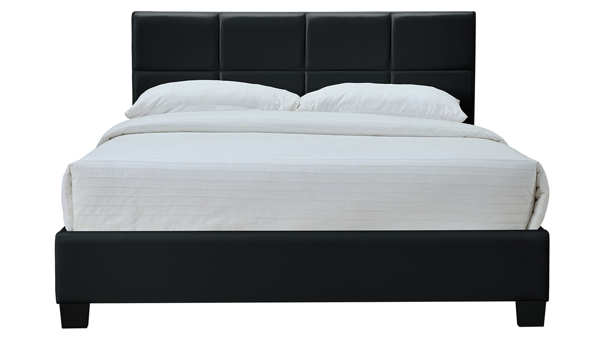 Schwarzes Bett für Erwachsene SOLAL 160 x 200 cm