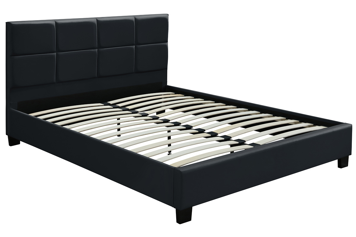 Schwarzes Bett fr Erwachsene SOLAL 160 x 200 cm