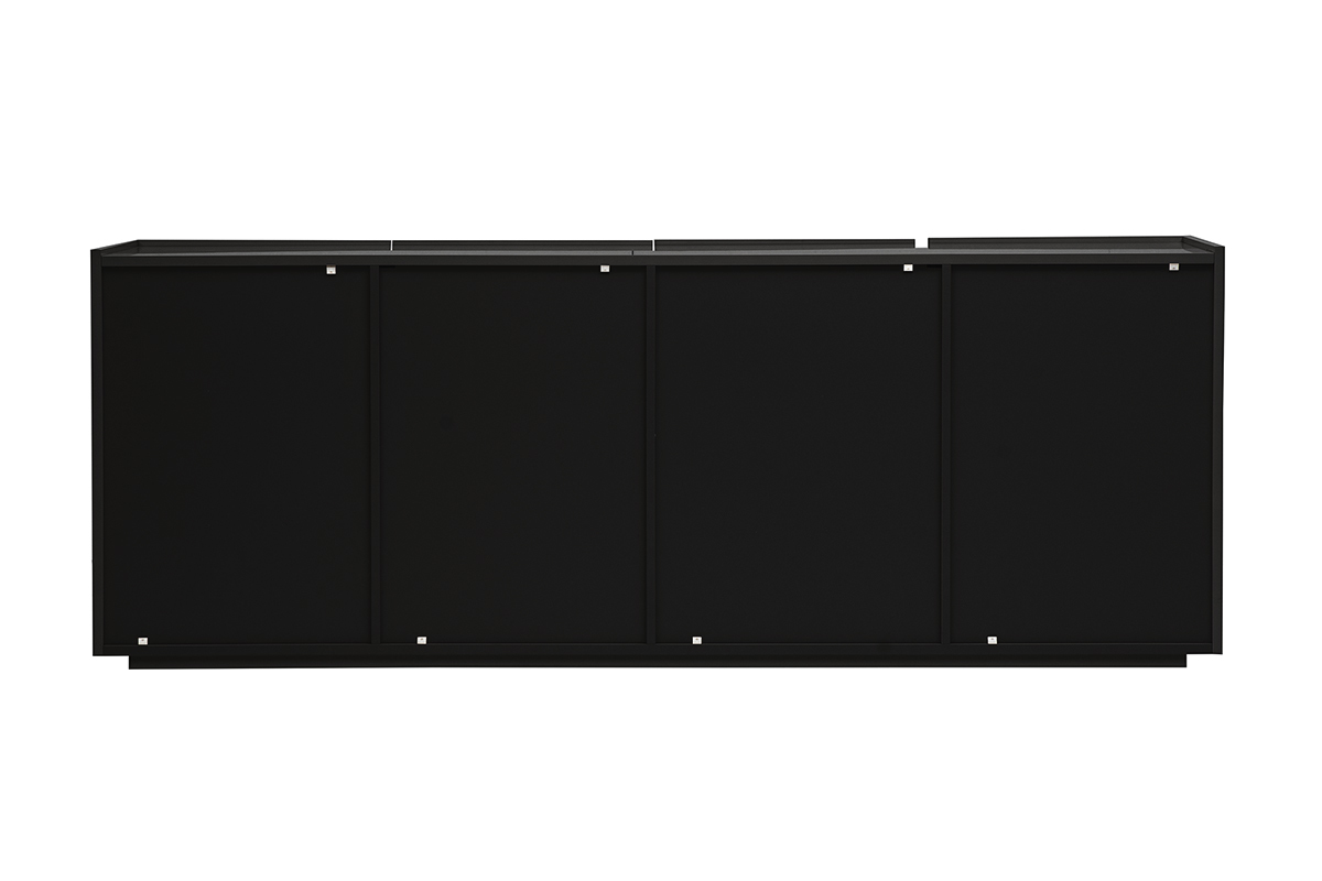 Schwarzes Hochglanz Sideboard mit 3 T�ren 4 Schubladen L200 cm ISAURE