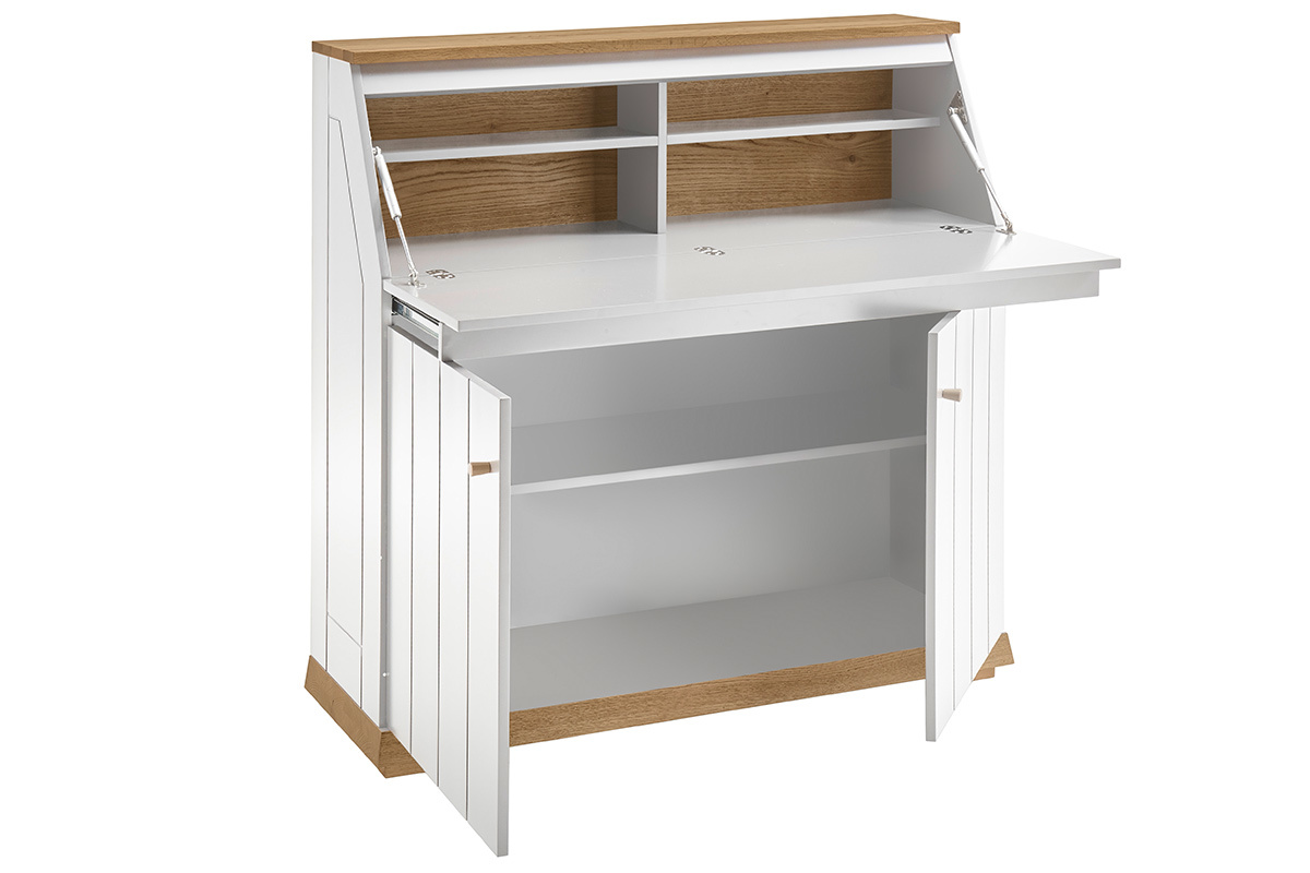 Sekretrmbel naturbelassen wei und Holz B109 cm CAMPO