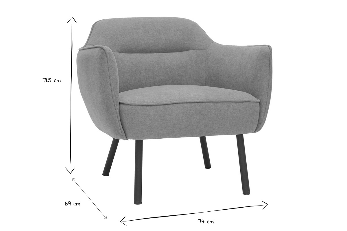 Senfgelber Designer-Stoffsessel mit Samteffekt LAURENS