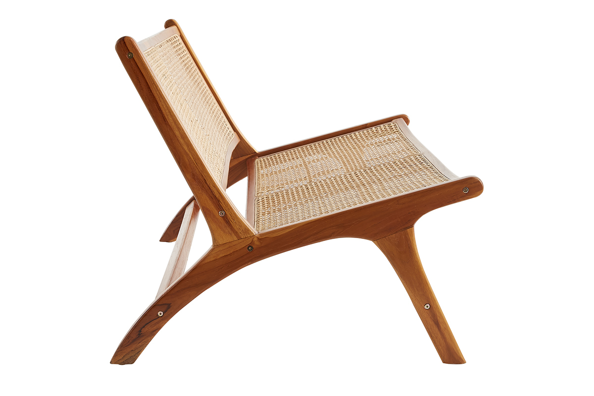 Sessel 2-Sitzer aus massivem Teakholz und natrlichem Rattan HAMMA