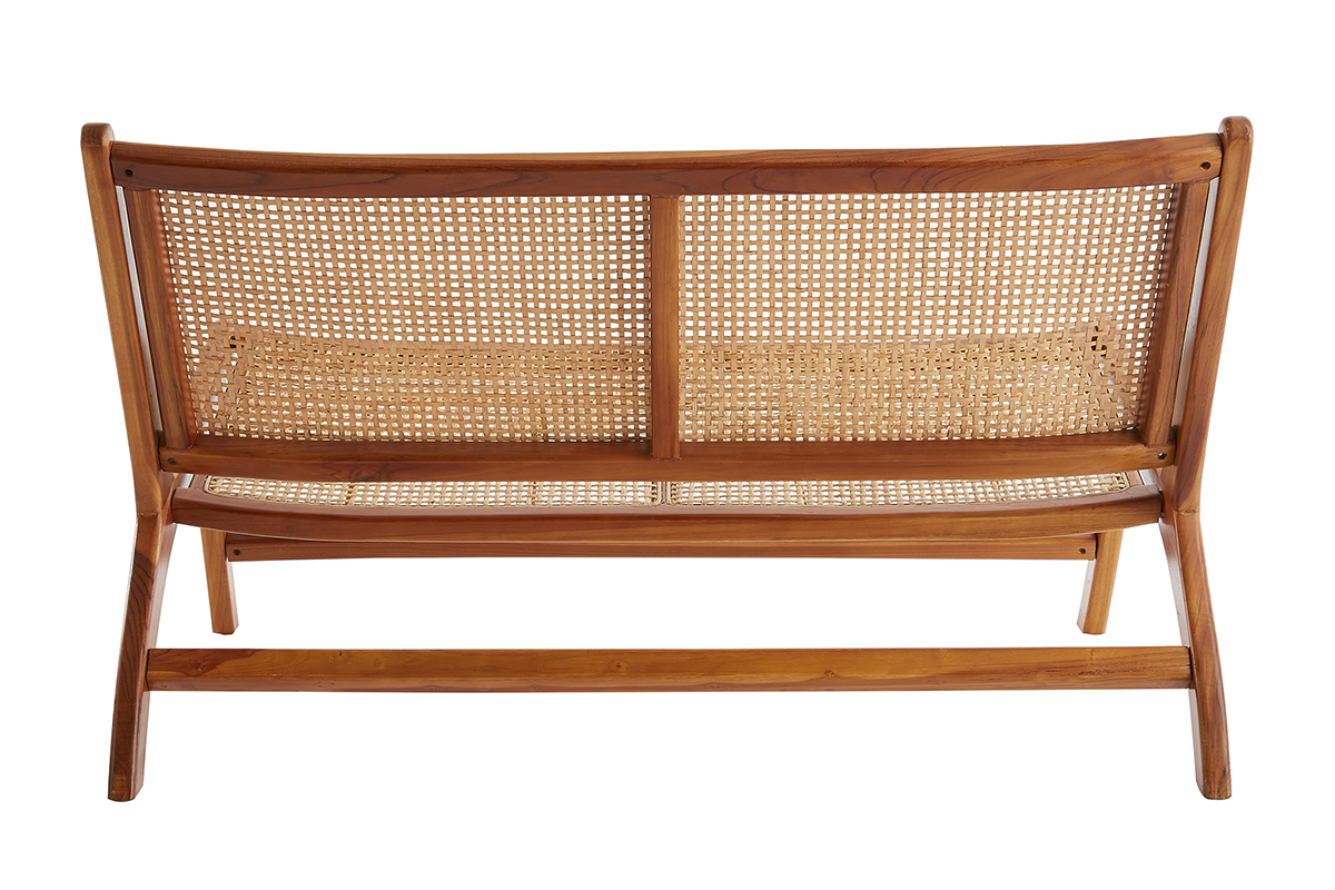 Sessel 2-Sitzer aus massivem Teakholz und natrlichem Rattan HAMMA