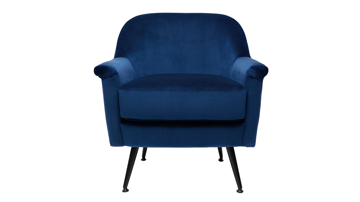 Sessel aus blauem Samt ADAM