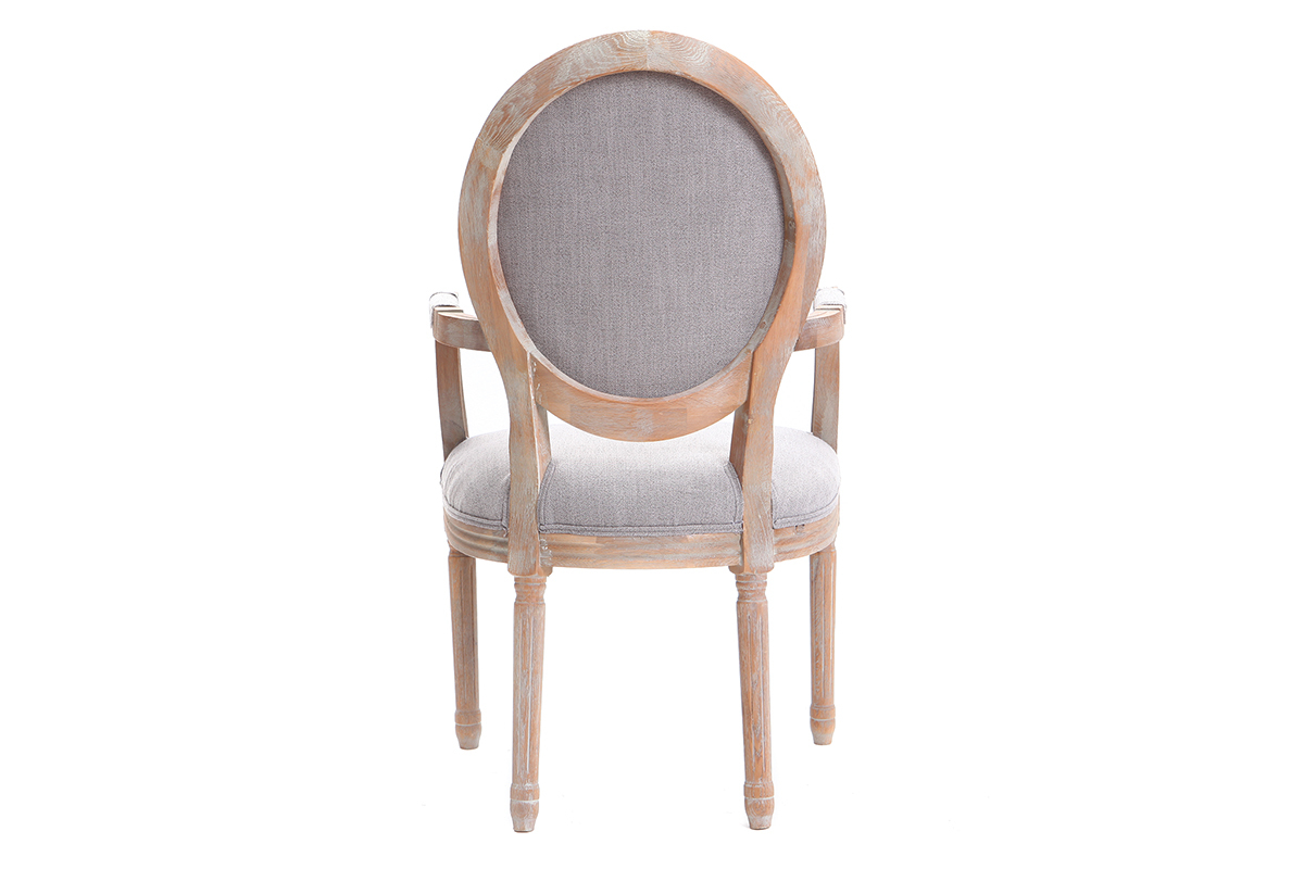 Sessel aus hellgrauem Stoff, Sesselbeine aus hellem Holz LEGEND