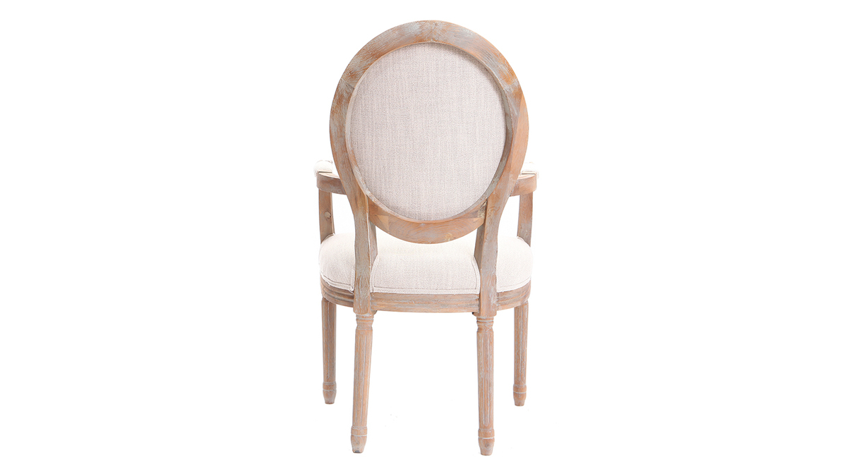 Sessel aus naturfarbenem Stoff und hellen Holzbeinen LEGEND