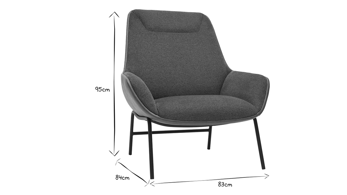 Sessel braun mit dunkelgrauen strukturiertem Samtdesign MARCEAU