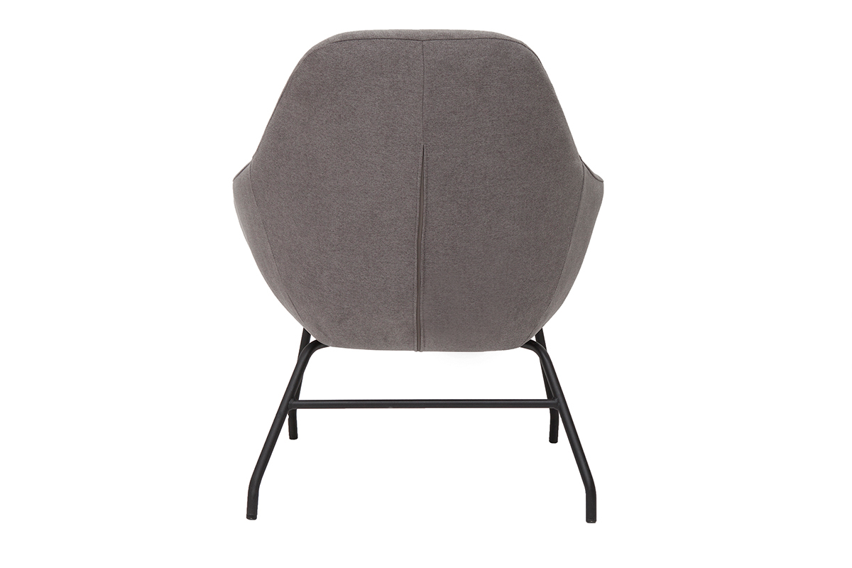 Sessel grauer Stoff mit Samteffekt und schwarzes Metall MAYNE