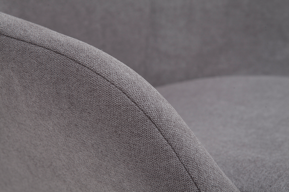 Sessel grauer Stoff mit Samteffekt und schwarzes Metall MAYNE