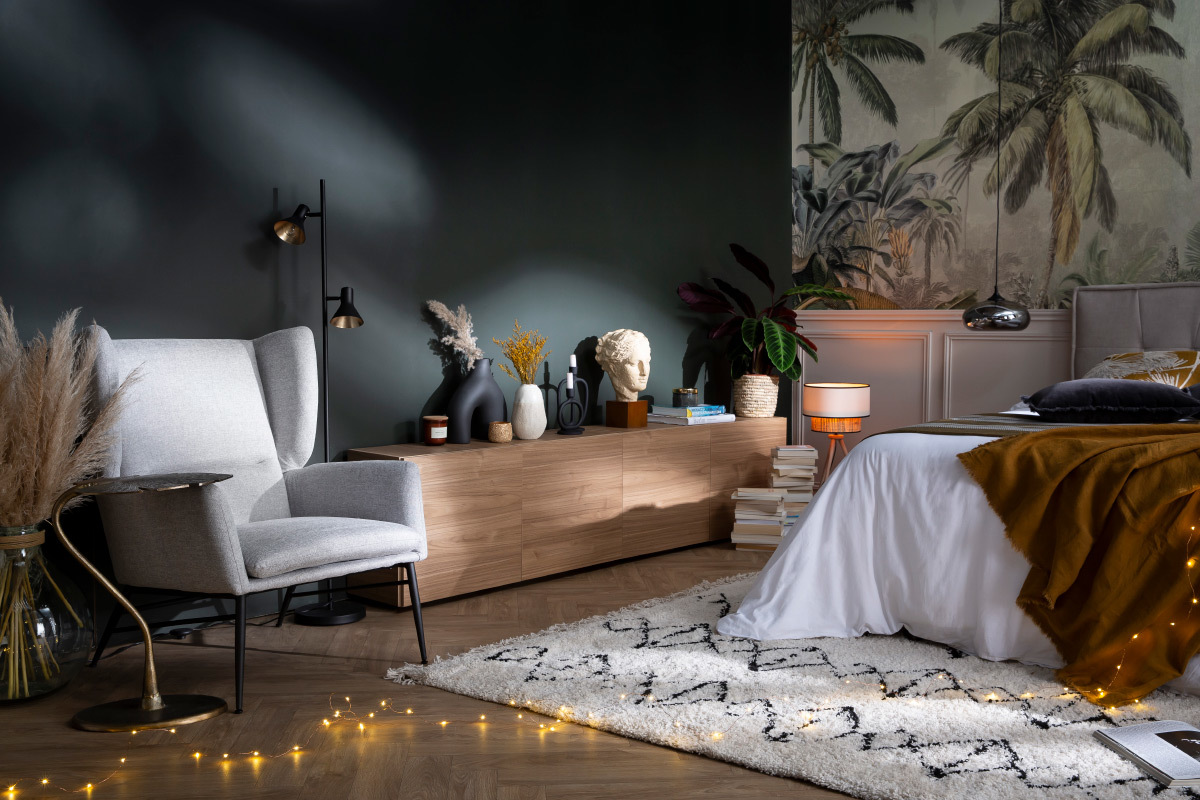 Sessel im dunkelgrauen strukturiertem Samtdesign COME