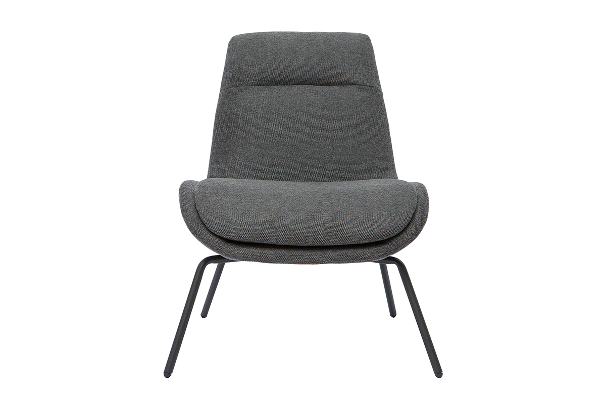 Sessel im dunkelgrauen strukturiertem Samtdesign GILLY