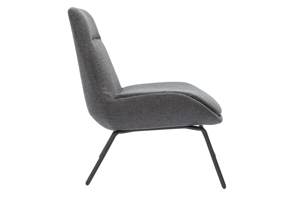 Sessel im dunkelgrauen strukturiertem Samtdesign GILLY