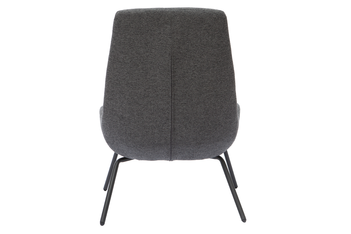 Sessel im dunkelgrauen strukturiertem Samtdesign GILLY