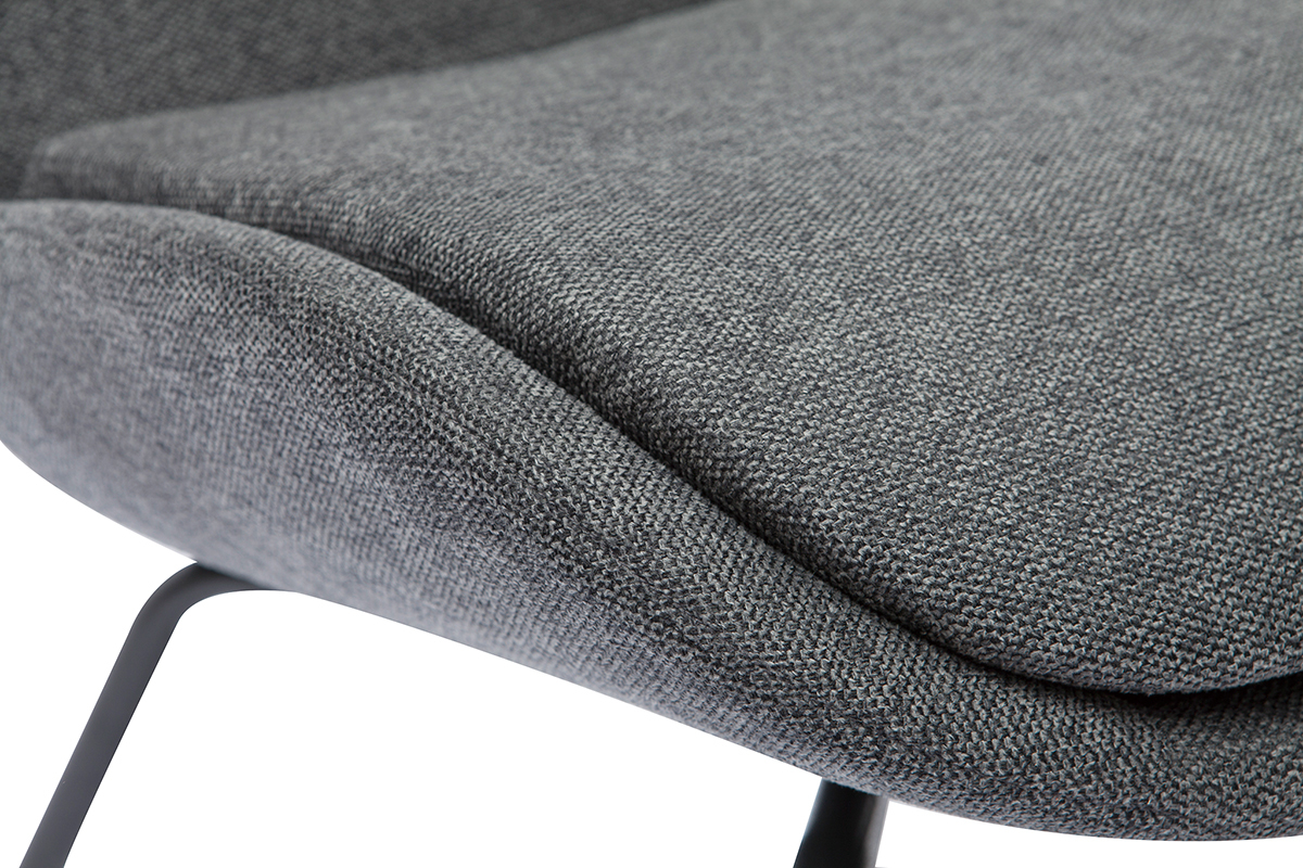 Sessel im dunkelgrauen strukturiertem Samtdesign GILLY