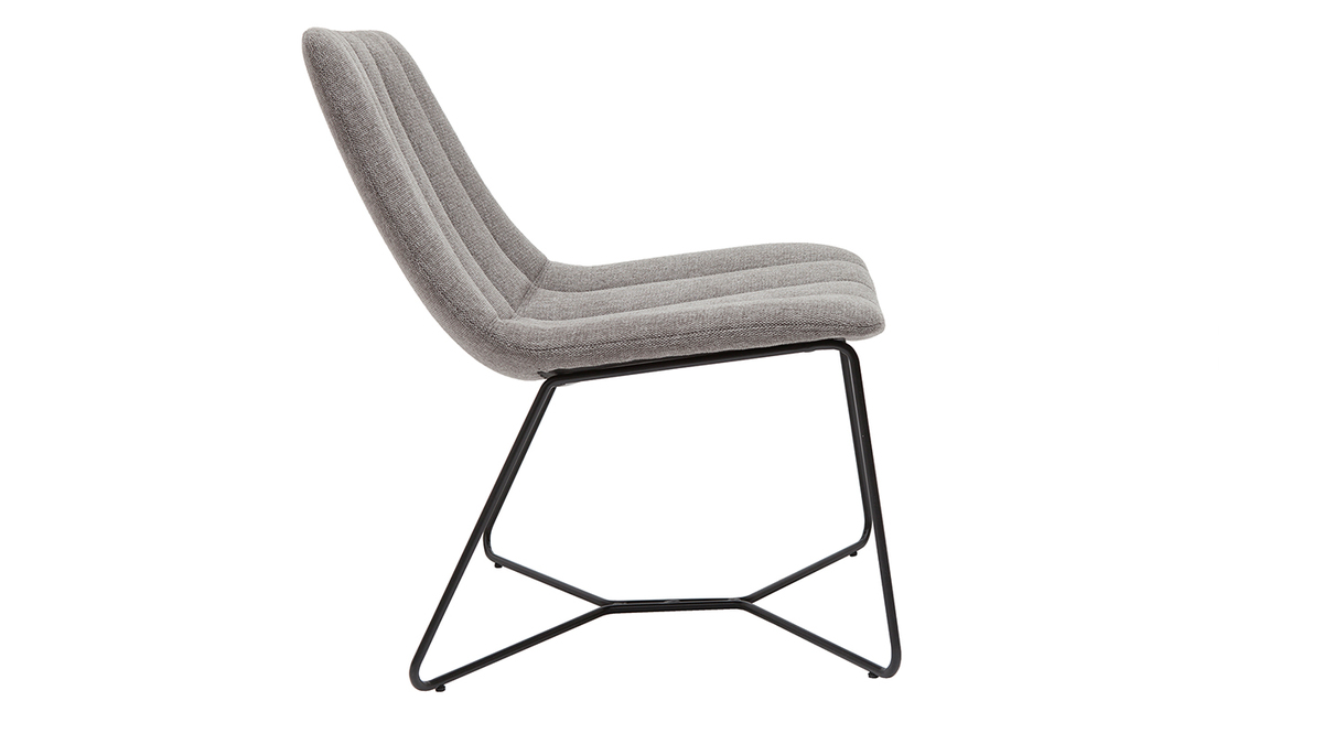 Sessel im grauen Samtdesign mit Metall FARROW