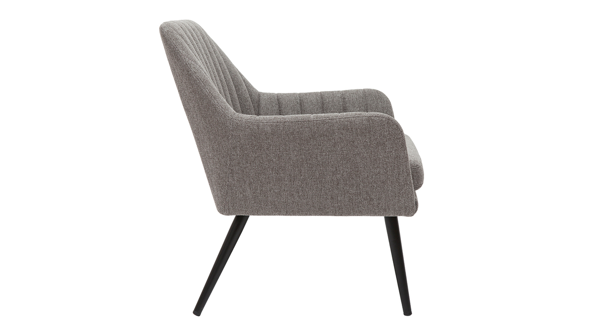 Sessel im grauen Samtdesign mit Metallfuß GASTON