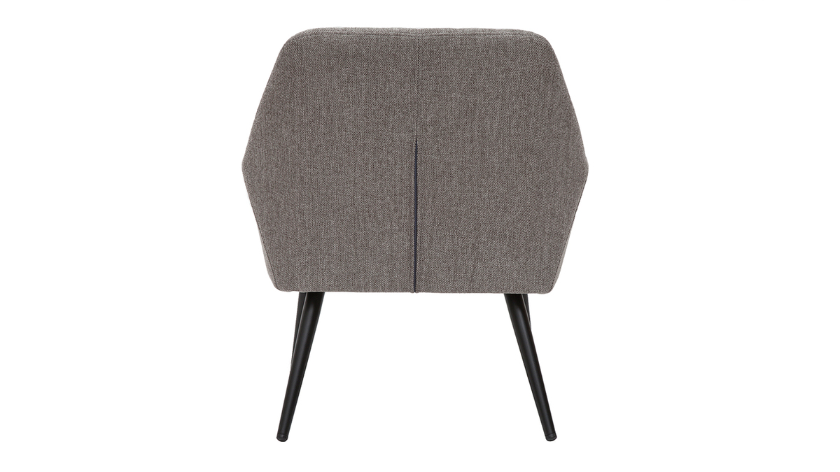 Sessel im grauen Samtdesign mit Metallfuß GASTON