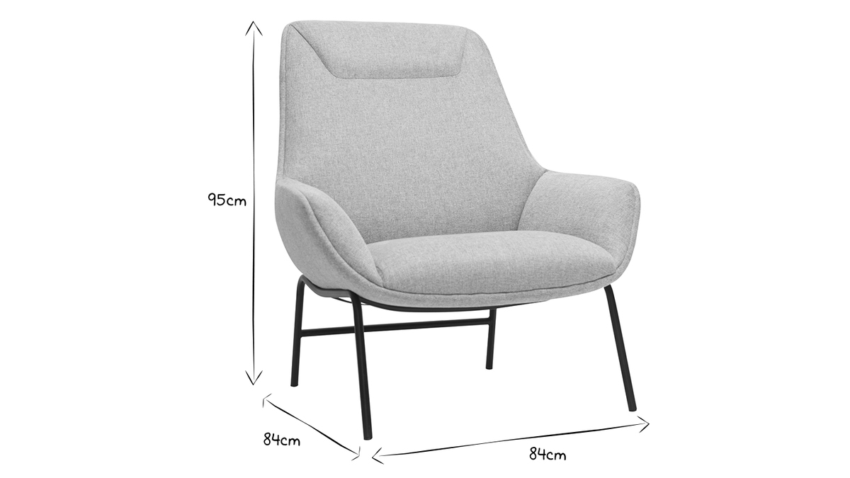 Sessel im hellgrauen strukturiertem Samtdesign MARCEAU