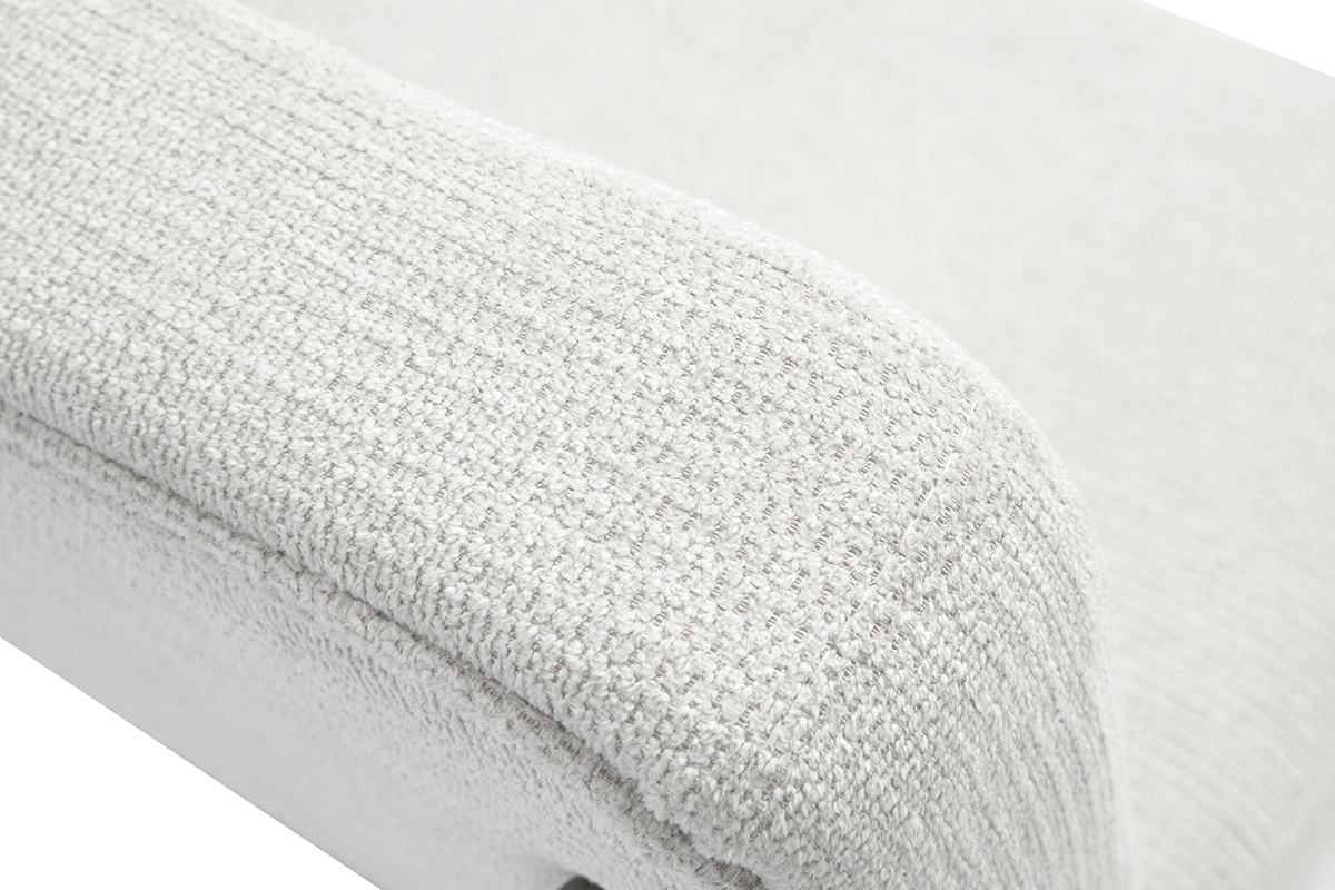 Sessel in beige Chenille-Stoff und schwarzem Metall VEDANA