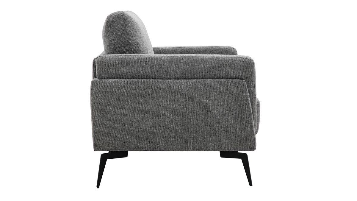 Sessel mit grauem Stoff im Samtdesign Metallfüße MOSCO