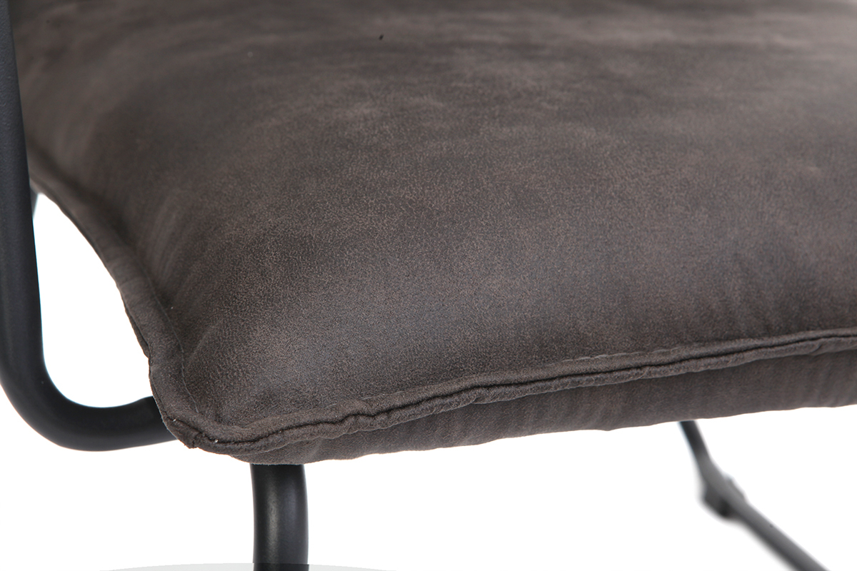 Sessel PU Anthrazitgrau und Metallgestell Schwarz MERCY