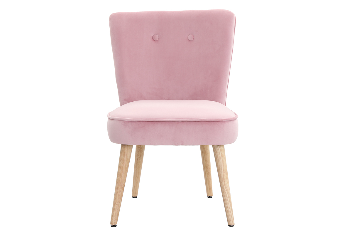 Sessel skandinavisch aus Samt Rosa SAYU