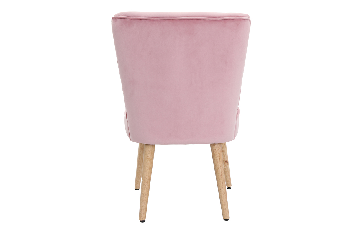 Sessel skandinavisch aus Samt Rosa SAYU
