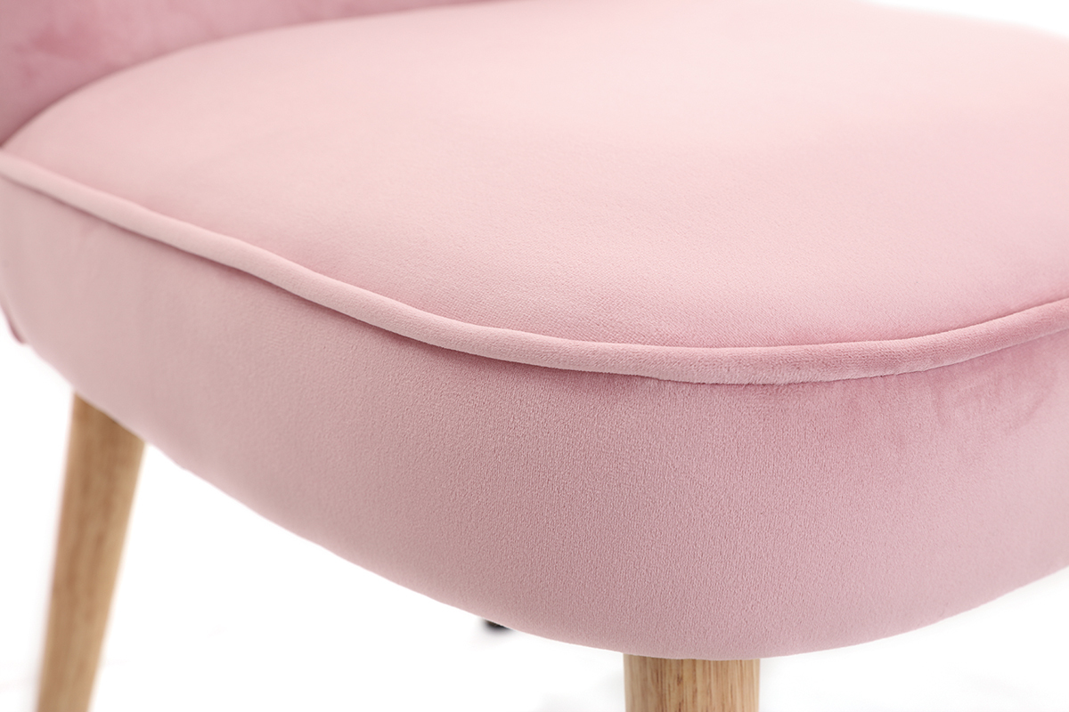 Sessel skandinavisch aus Samt Rosa SAYU