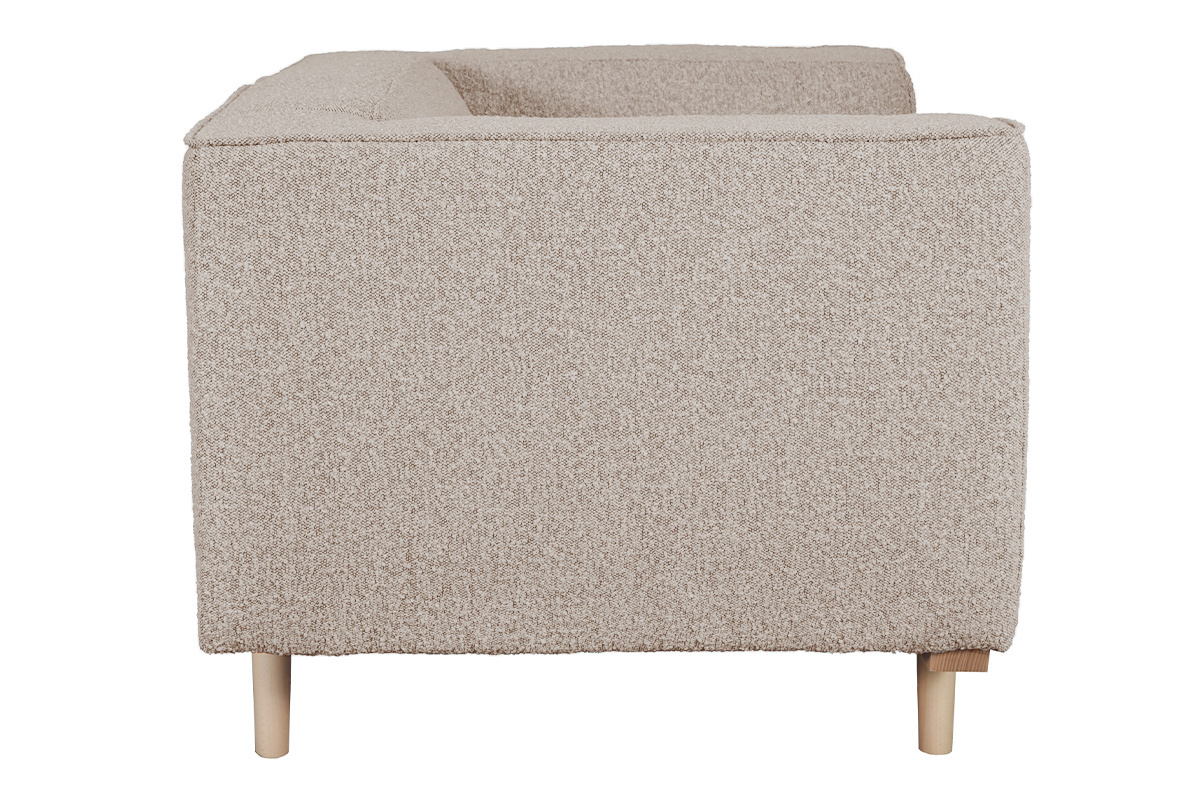 Sessel Skandinavisch aus taupefarbenem Boucl-Stoff MORRIS