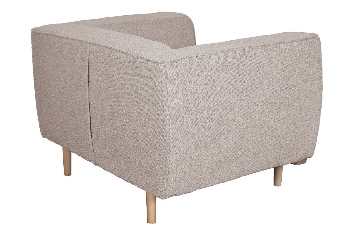 Sessel Skandinavisch aus taupefarbenem Boucl-Stoff MORRIS