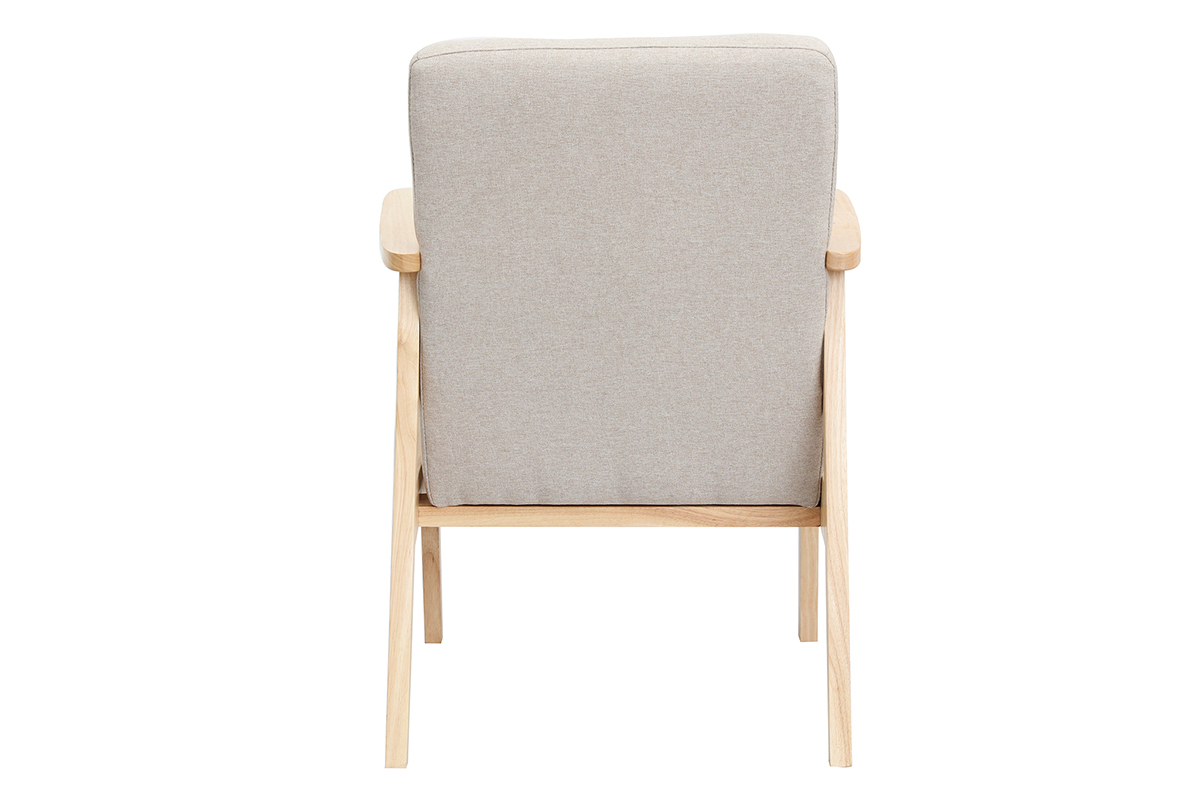 Sessel skandinavisch beige helles Holz ABYSS