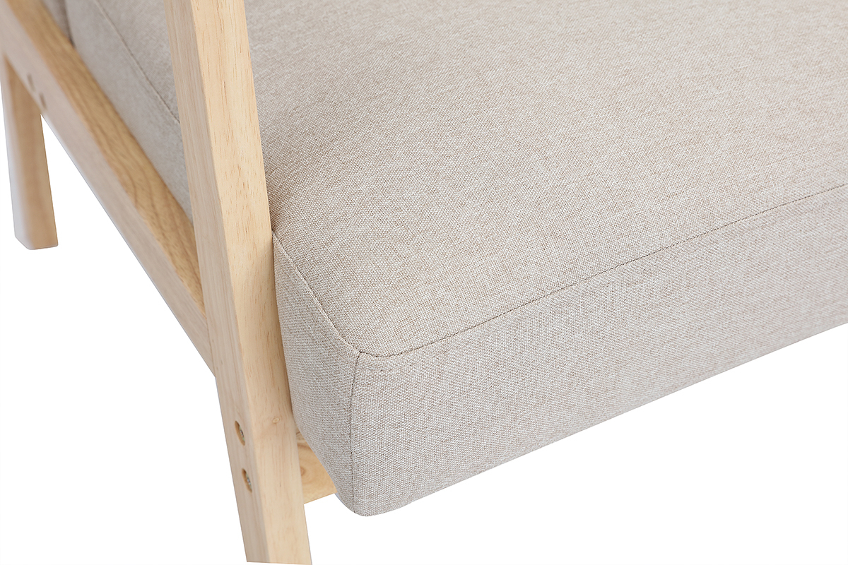 Sessel skandinavisch beige helles Holz ABYSS