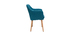 Sessel skandinavisch Blaugrün und Füße aus Eichenholz ALEYNA