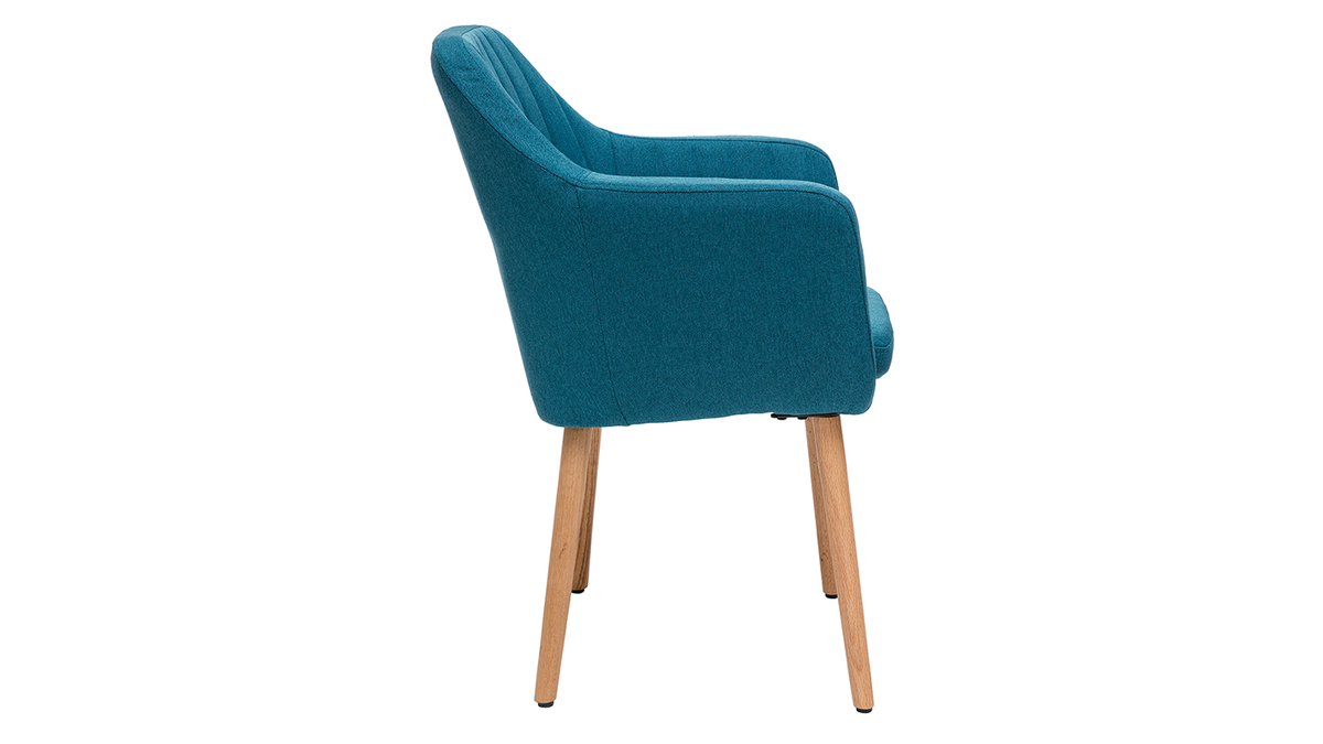 Sessel skandinavisch Blaugrün und Füße aus Eichenholz ALEYNA