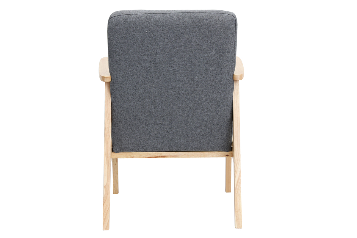 Sessel skandinavisch grau helles Holz ABYSS