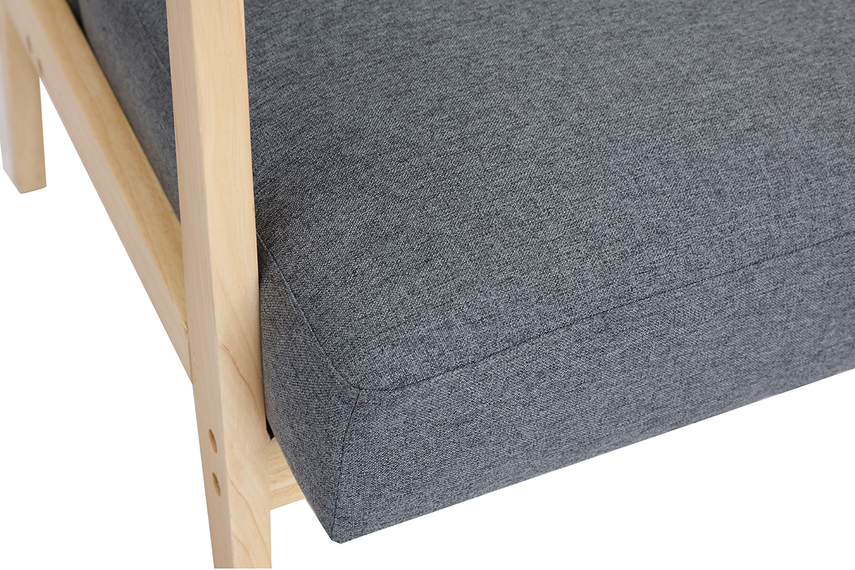 Sessel skandinavisch grau helles Holz ABYSS